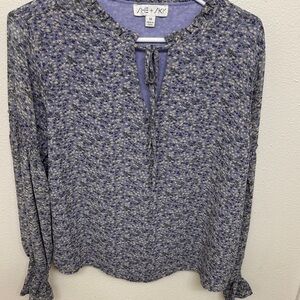 She and Sky Lavender Floral Blouse